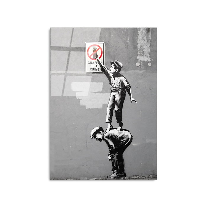 Wallity Cuadro Decorativo de Vidrio Templado Banksy 45 x 65 cm Wallity Cuadro Decorativo de Vidrio Templado Banksy 45 x 65 cm
